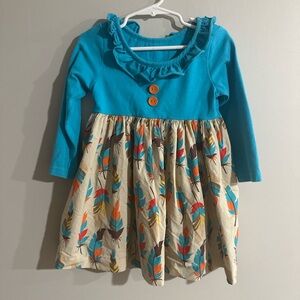 Eleanor Rose Heather Dress Size 3/4 – Blue Top & Feather Skirt